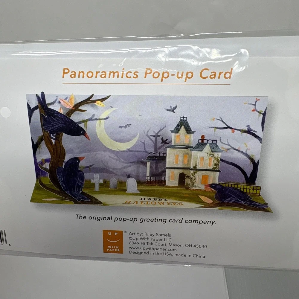 Up With Paper Haunted Hill Panoramics Pop-Up‎ Halloween Greeting Card Crows